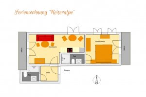 2D-Grundriss der Ferienwohnung Reiteralpe im Oslhof